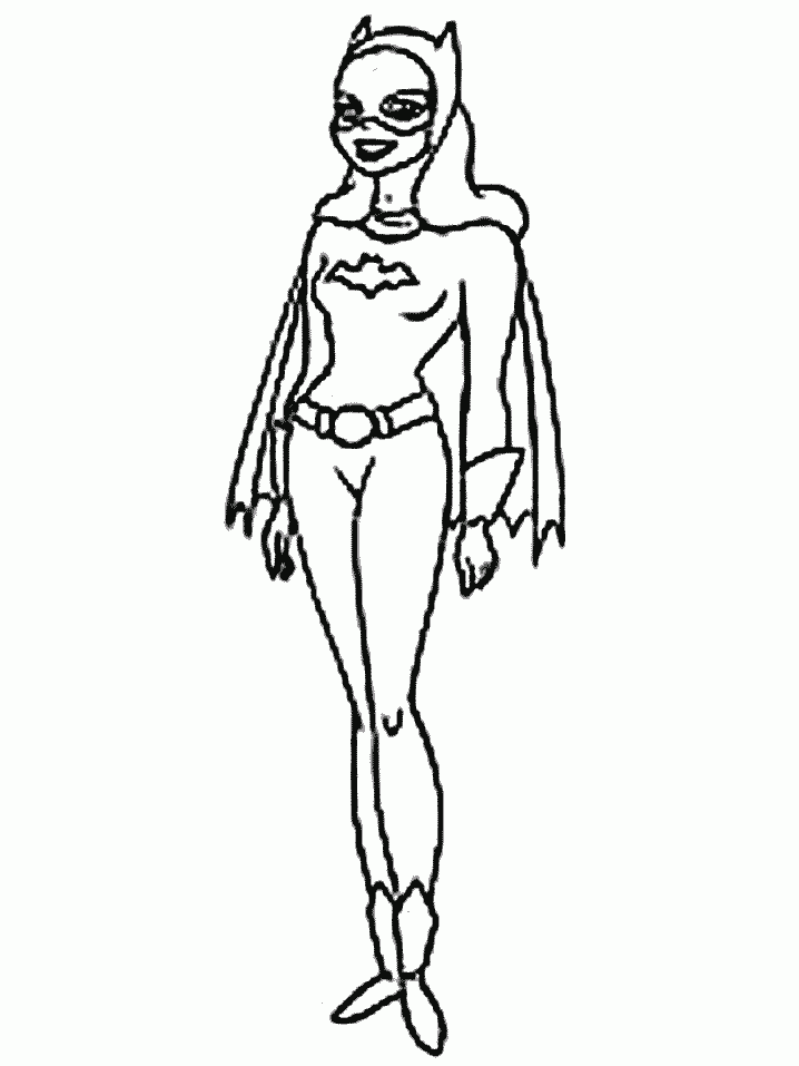 着色页: 蝙蝠女 (超级英雄) #77759 - 免费可打印着色页