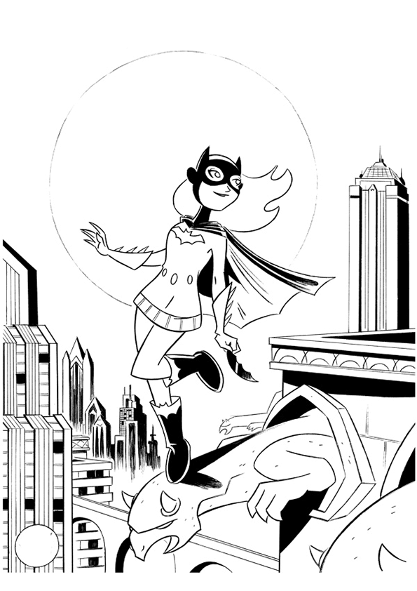 着色页: 蝙蝠女 (超级英雄) #77801 - 免费可打印着色页