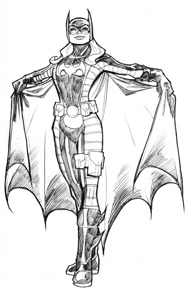 着色页: 蝙蝠女 (超级英雄) #77823 - 免费可打印着色页