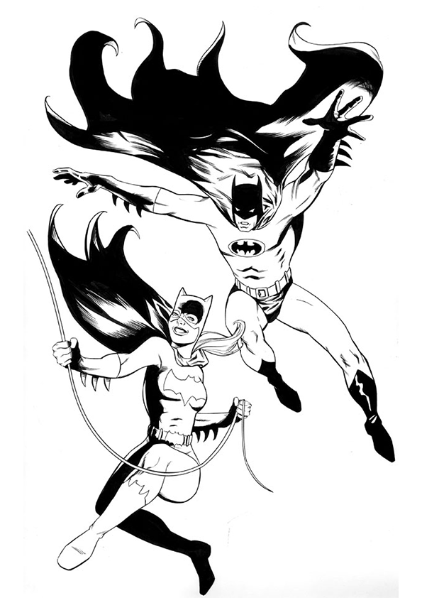 着色页: 蝙蝠女 (超级英雄) #77847 - 免费可打印着色页