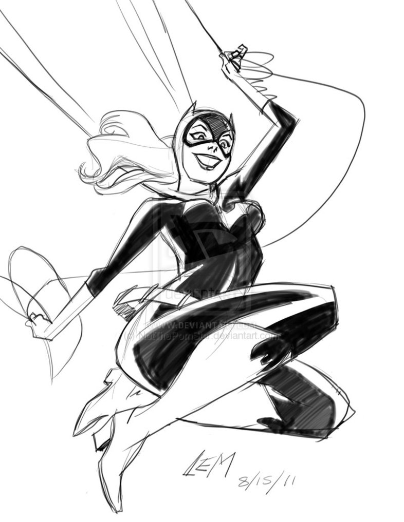 着色页: 蝙蝠女 (超级英雄) #77850 - 免费可打印着色页