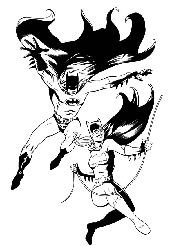 着色页: 蝙蝠女 (超级英雄) #77862 - 免费可打印着色页
