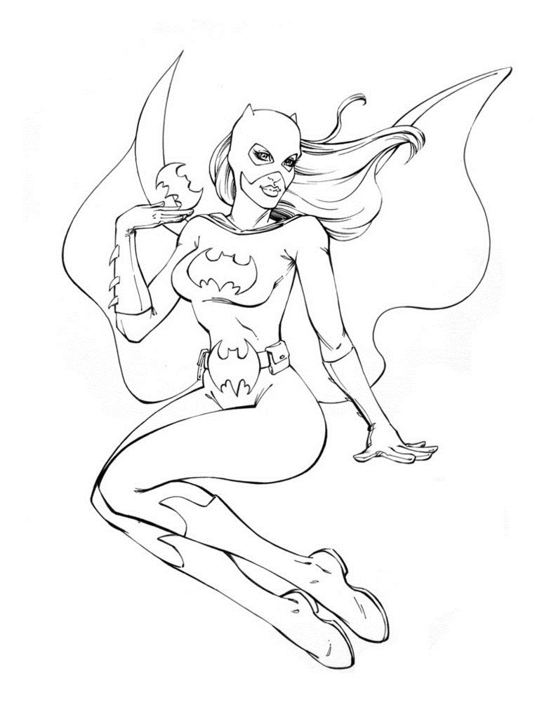 着色页: 蝙蝠女 (超级英雄) #77875 - 免费可打印着色页