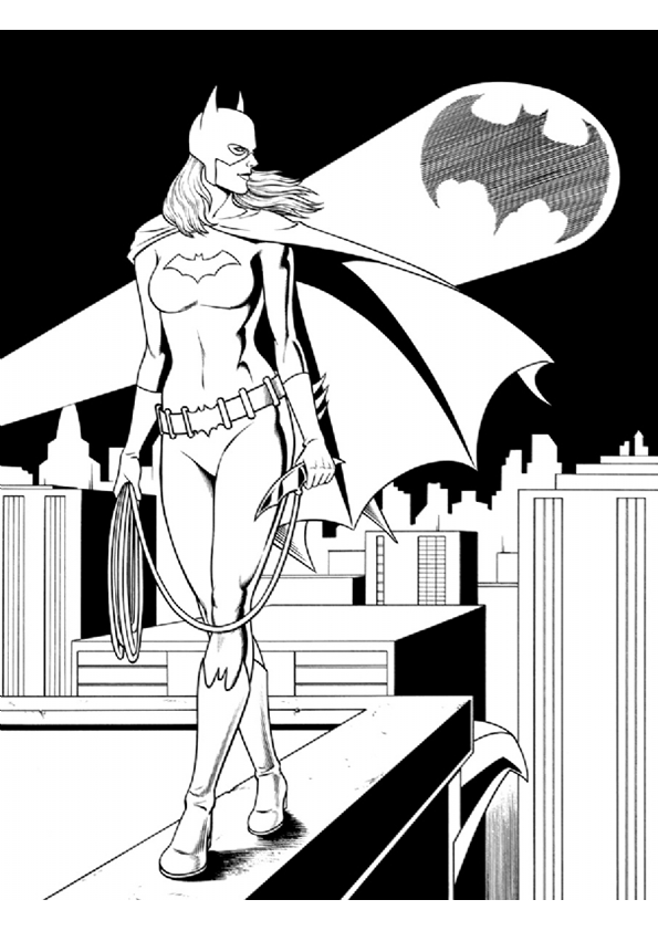 着色页: 蝙蝠女 (超级英雄) #77911 - 免费可打印着色页