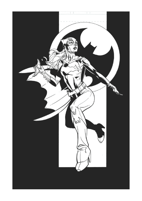 着色页: 蝙蝠女 (超级英雄) #78016 - 免费可打印着色页