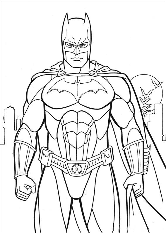 着色页: 蝙蝠侠 (超级英雄) #76833 - 免费可打印着色页