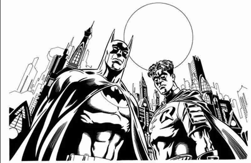 着色页: 蝙蝠侠 (超级英雄) #76854 - 免费可打印着色页
