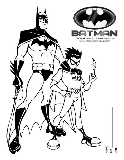着色页: 蝙蝠侠 (超级英雄) #76862 - 免费可打印着色页