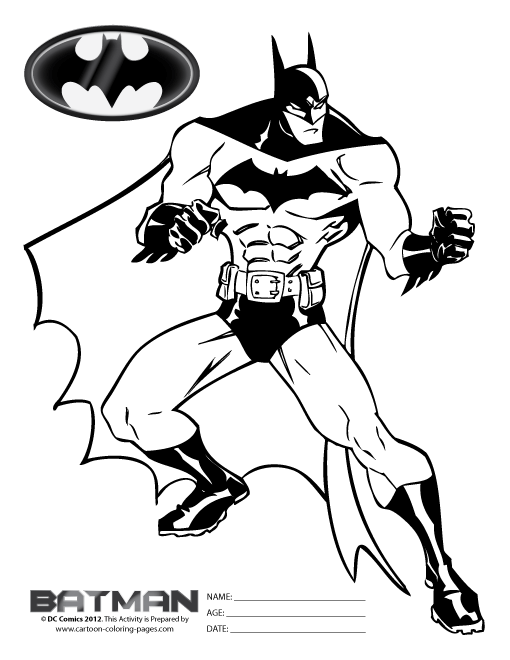 着色页: 蝙蝠侠 (超级英雄) #76890 - 免费可打印着色页