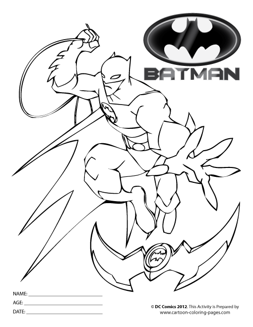 着色页: 蝙蝠侠 (超级英雄) #76928 - 免费可打印着色页