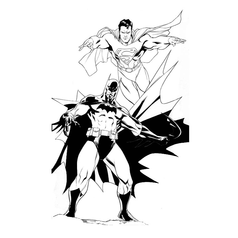 着色页: 蝙蝠侠 (超级英雄) #76987 - 免费可打印着色页