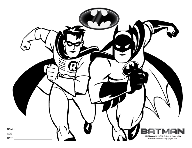 着色页: 蝙蝠侠 (超级英雄) #76988 - 免费可打印着色页