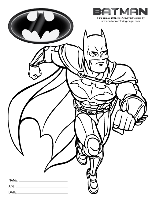 着色页: 蝙蝠侠 (超级英雄) #77003 - 免费可打印着色页