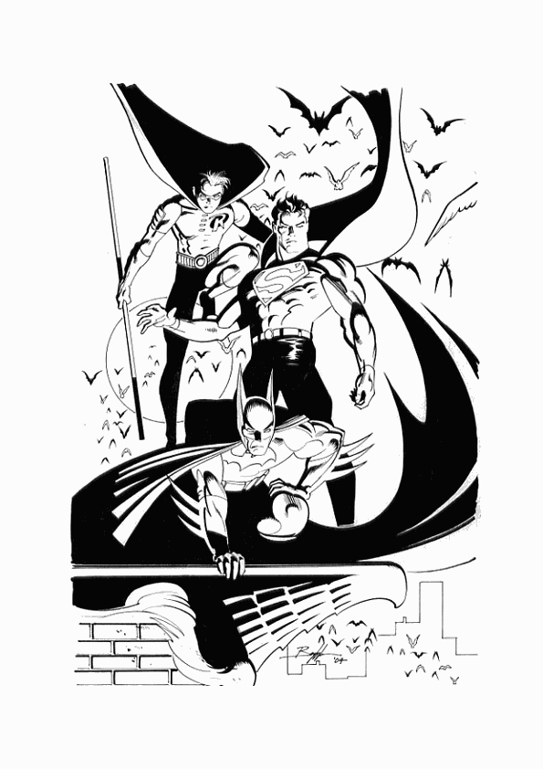 着色页: 蝙蝠侠 (超级英雄) #77047 - 免费可打印着色页