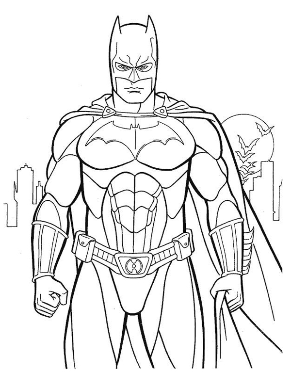 着色页: 蝙蝠侠 (超级英雄) #77061 - 免费可打印着色页