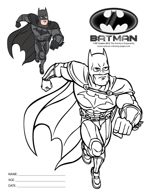 着色页: 蝙蝠侠 (超级英雄) #77094 - 免费可打印着色页