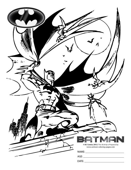 着色页: 蝙蝠侠 (超级英雄) #77098 - 免费可打印着色页