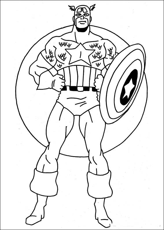 着色页: 美国队长 (超级英雄) #76565 - 免费可打印着色页