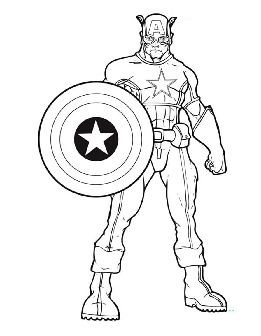 着色页: 美国队长 (超级英雄) #76567 - 免费可打印着色页