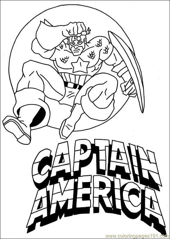着色页: 美国队长 (超级英雄) #76569 - 免费可打印着色页