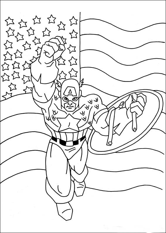 着色页: 美国队长 (超级英雄) #76573 - 免费可打印着色页
