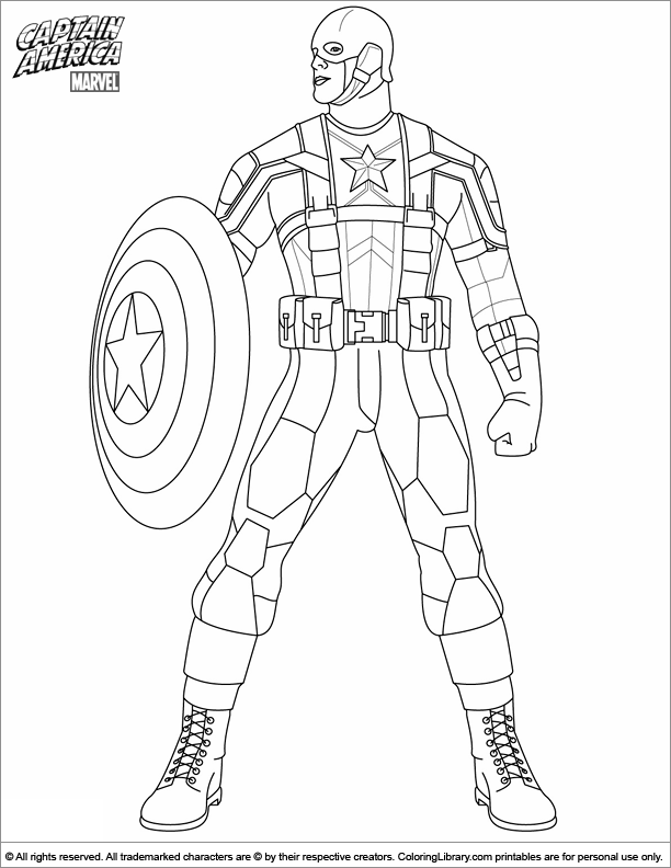 着色页: 美国队长 (超级英雄) #76590 - 免费可打印着色页