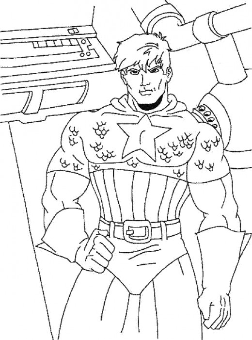 着色页: 美国队长 (超级英雄) #76592 - 免费可打印着色页