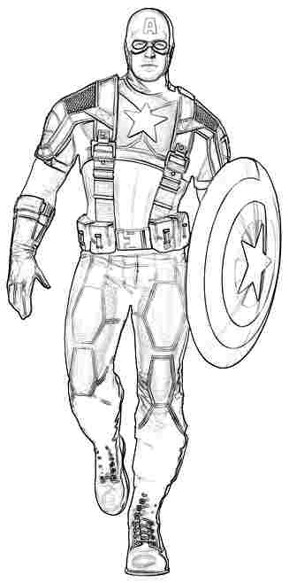 着色页: 美国队长 (超级英雄) #76686 - 免费可打印着色页