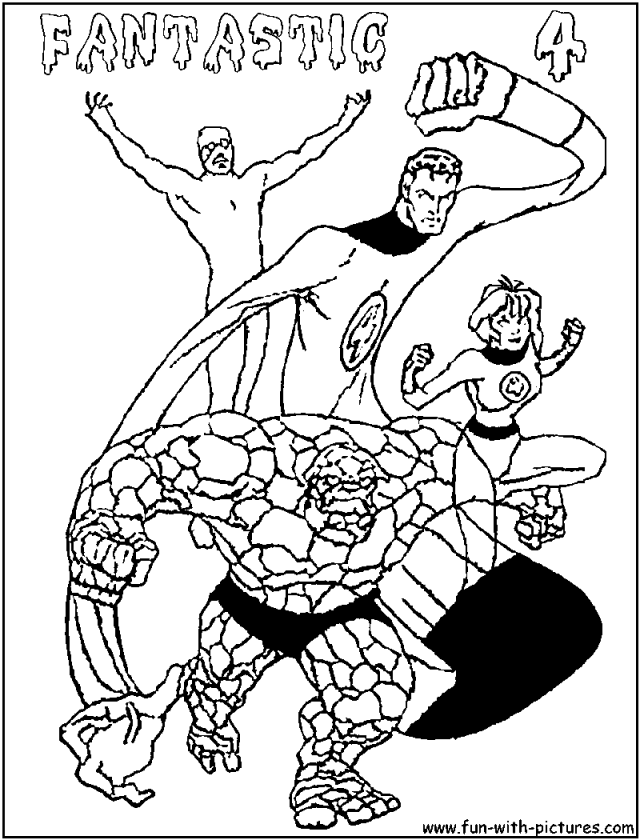着色页: 神奇四侠 (超级英雄) #76363 - 免费可打印着色页