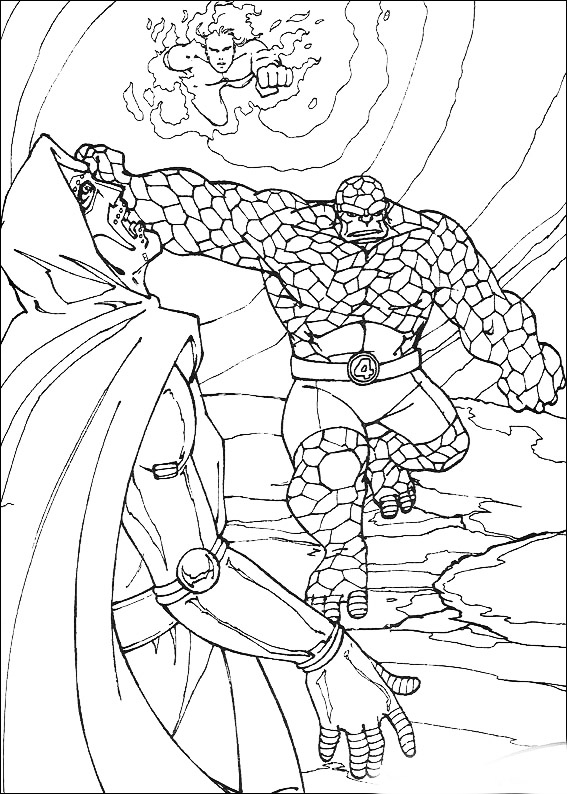 着色页: 神奇四侠 (超级英雄) #76374 - 免费可打印着色页