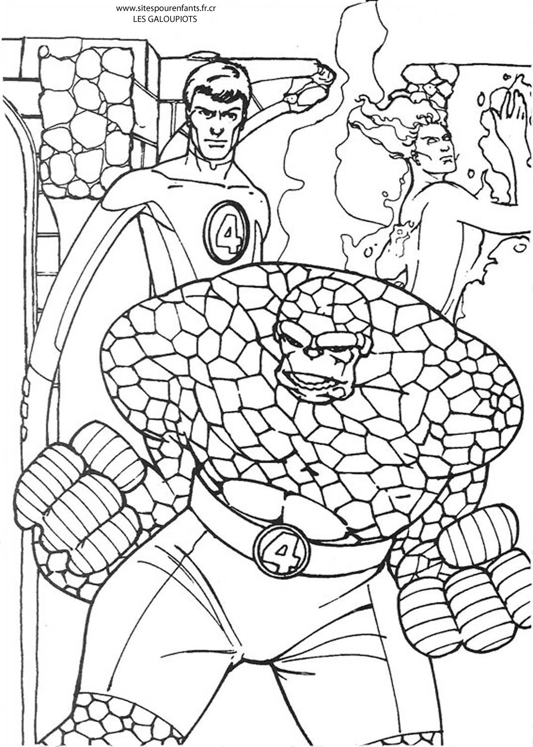 着色页: 神奇四侠 (超级英雄) #76401 - 免费可打印着色页