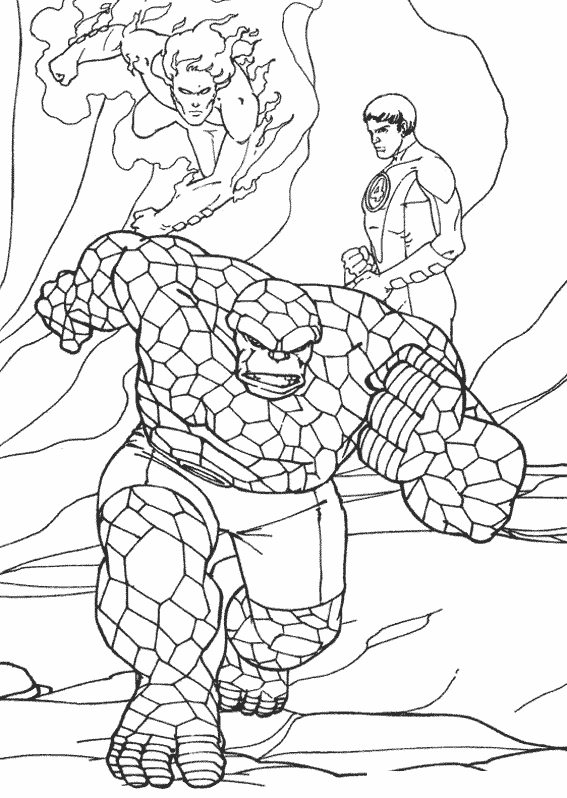 着色页: 神奇四侠 (超级英雄) #76440 - 免费可打印着色页