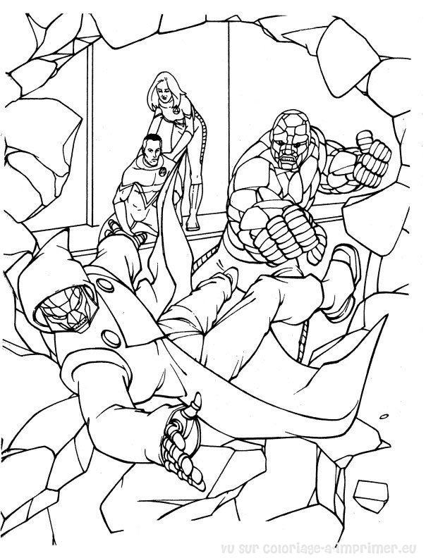 着色页: 神奇四侠 (超级英雄) #76472 - 免费可打印着色页