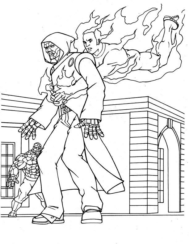 着色页: 神奇四侠 (超级英雄) #76509 - 免费可打印着色页