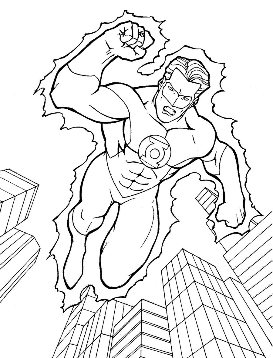 着色页: 绿色灯笼 (超级英雄) #81292 - 免费可打印着色页