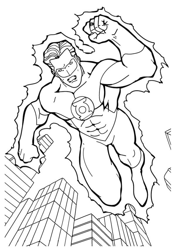 着色页: 绿色灯笼 (超级英雄) #81302 - 免费可打印着色页