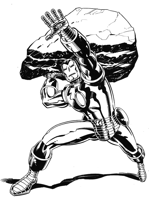 着色页: 钢铁侠 (超级英雄) #80582 - 免费可打印着色页