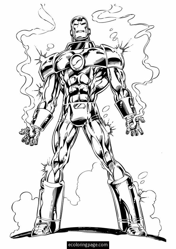 着色页: 钢铁侠 (超级英雄) #80646 - 免费可打印着色页