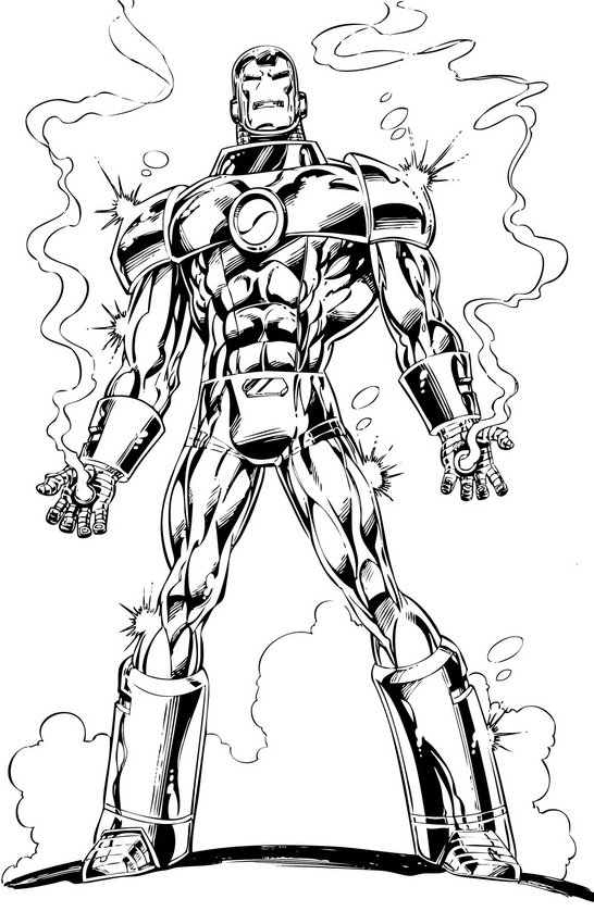 着色页: 钢铁侠 (超级英雄) #80657 - 免费可打印着色页