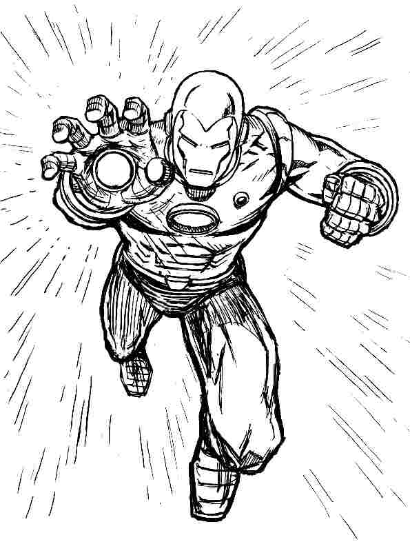 着色页: 钢铁侠 (超级英雄) #80710 - 免费可打印着色页