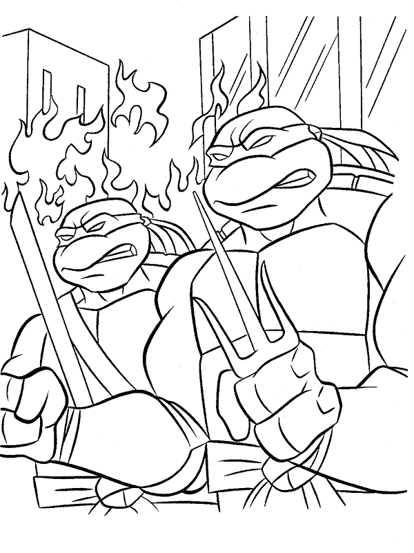 着色页: 忍者神龟 (超级英雄) #75419 - 免费可打印着色页