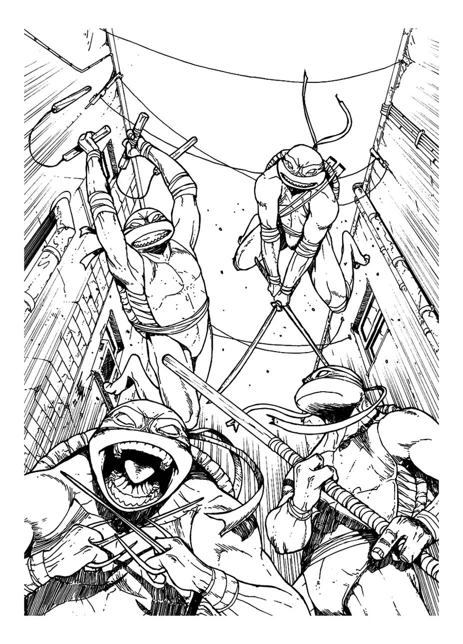 着色页: 忍者神龟 (超级英雄) #75426 - 免费可打印着色页