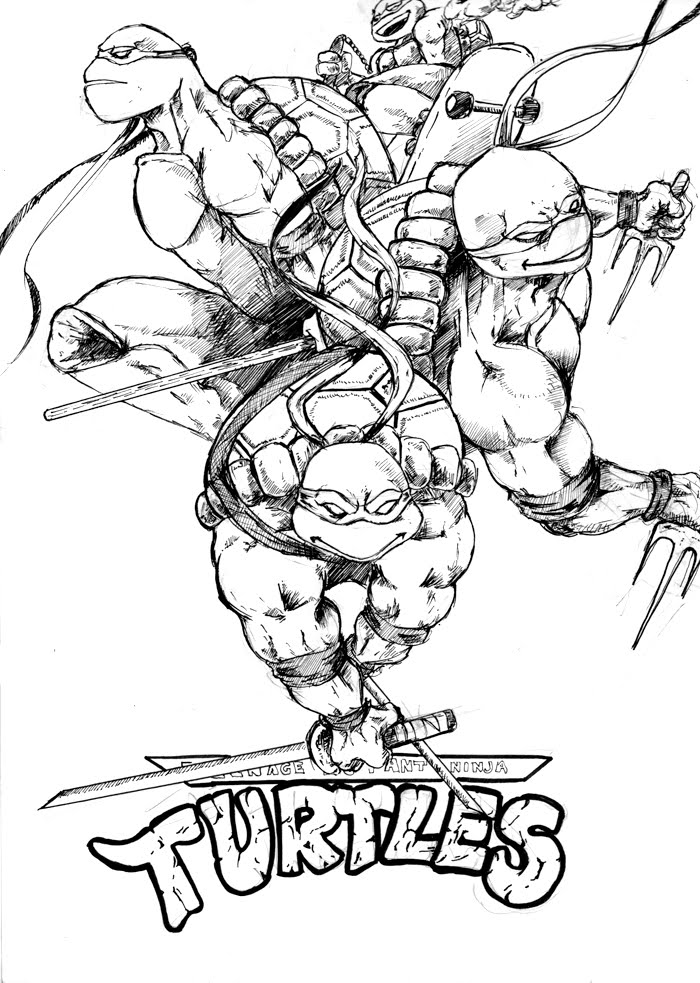 着色页: 忍者神龟 (超级英雄) #75522 - 免费可打印着色页