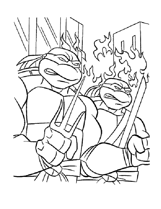 着色页: 忍者神龟 (超级英雄) #75601 - 免费可打印着色页