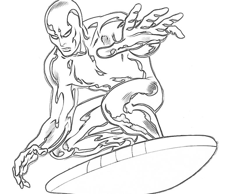 着色页: 银色冲浪者 (超级英雄) #81139 - 免费可打印着色页