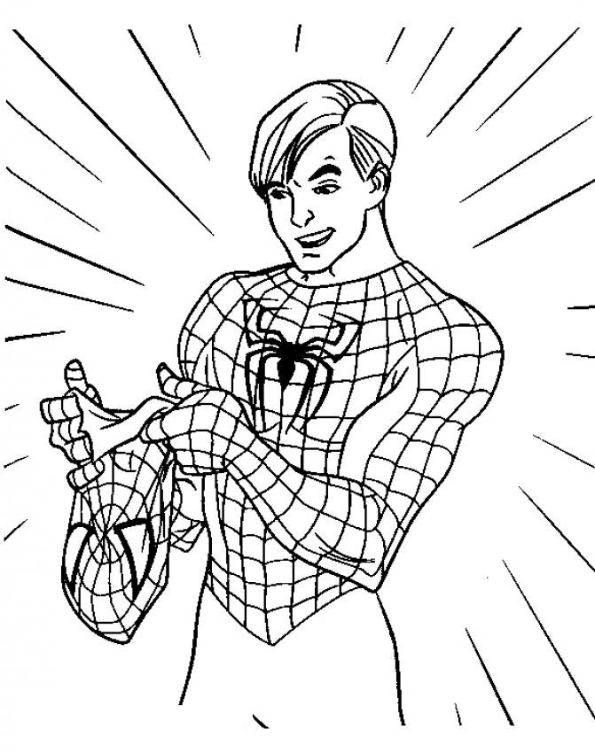 着色页: 蜘蛛侠 (超级英雄) #78645 - 免费可打印着色页