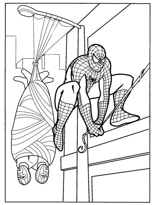 着色页: 蜘蛛侠 (超级英雄) #78654 - 免费可打印着色页