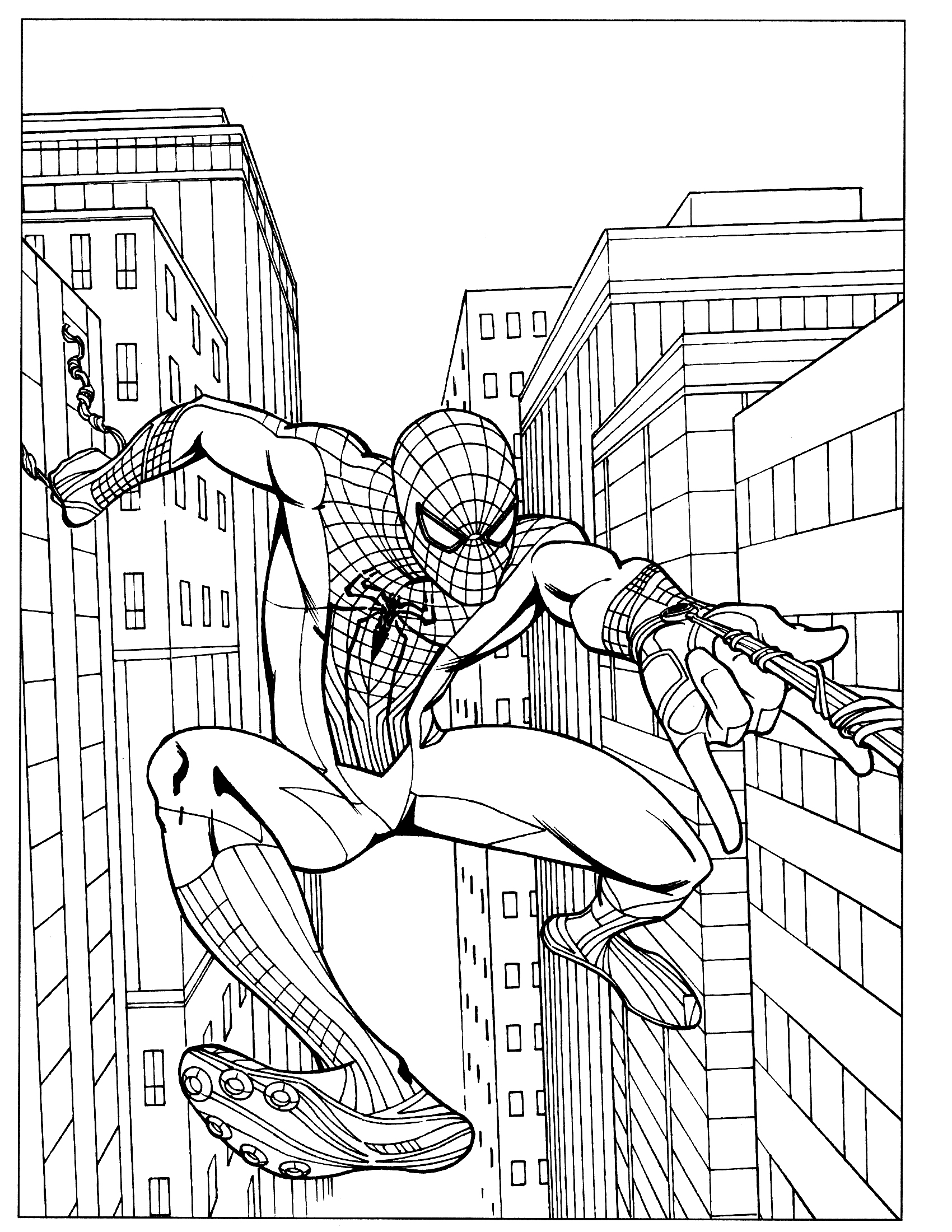 着色页: 蜘蛛侠 (超级英雄) #78663 - 免费可打印着色页