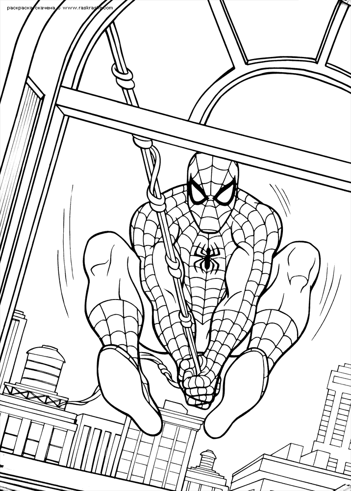 着色页: 蜘蛛侠 (超级英雄) #78691 - 免费可打印着色页