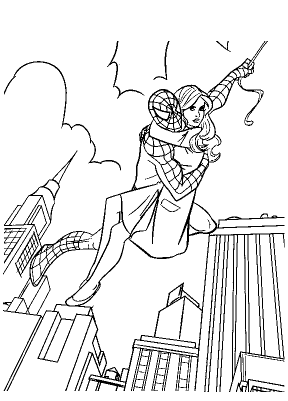 着色页: 蜘蛛侠 (超级英雄) #78746 - 免费可打印着色页